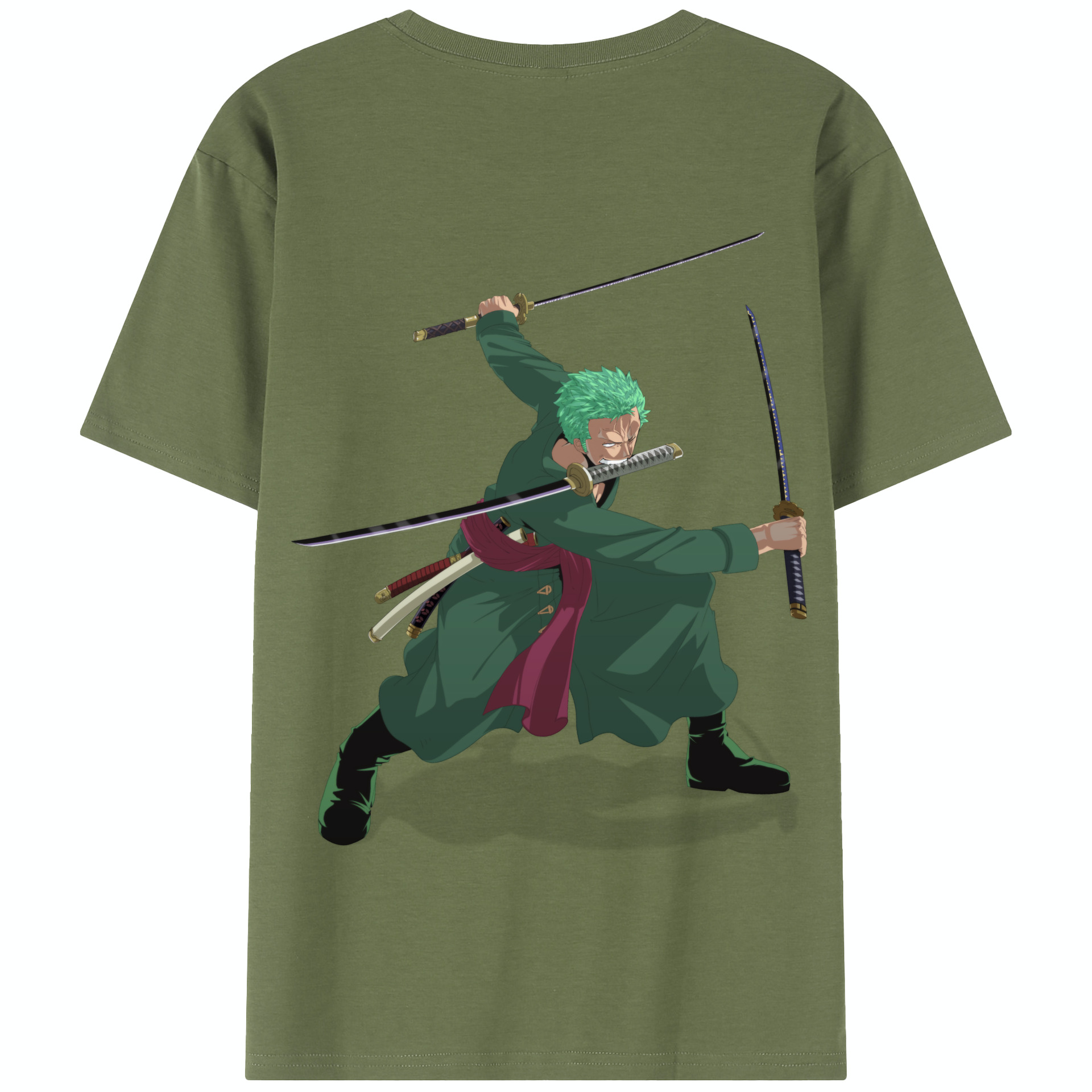 ワンピース ロロノア・ゾロ ONE PIECE Roronoa Zoro 綿100％半袖Tシャツ（背面プリント）